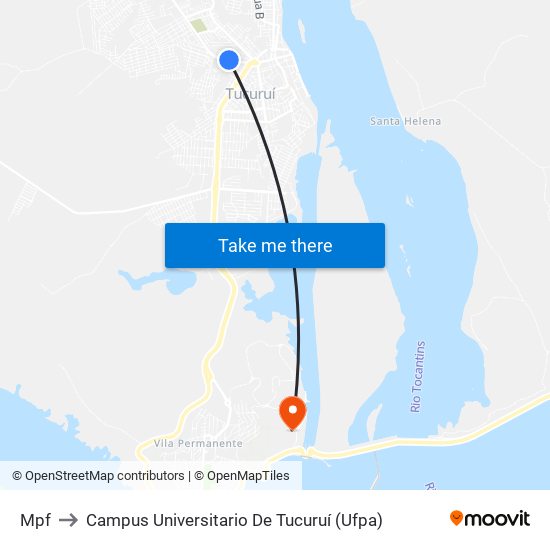 Mpf to Campus Universitario De Tucuruí (Ufpa) map