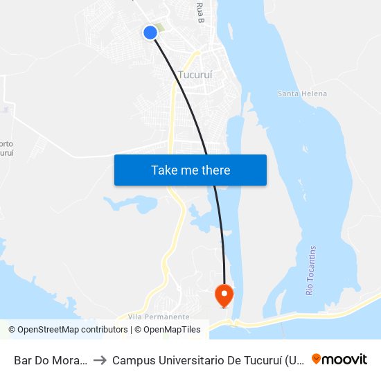 Bar Do Moraes to Campus Universitario De Tucuruí (Ufpa) map