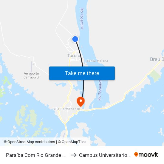 Paraíba Com Rio Grande Do Sul | Sentido Norte to Campus Universitario De Tucuruí (Ufpa) map