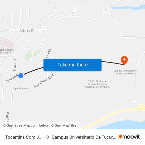 Tocantins Com Japurá to Campus Universitario De Tucuruí (Ufpa) map