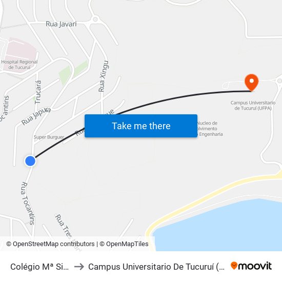 Colégio Mª Silvia to Campus Universitario De Tucuruí (Ufpa) map