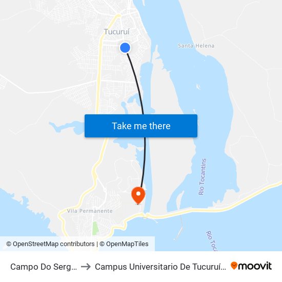Campo Do Serginho to Campus Universitario De Tucuruí (Ufpa) map