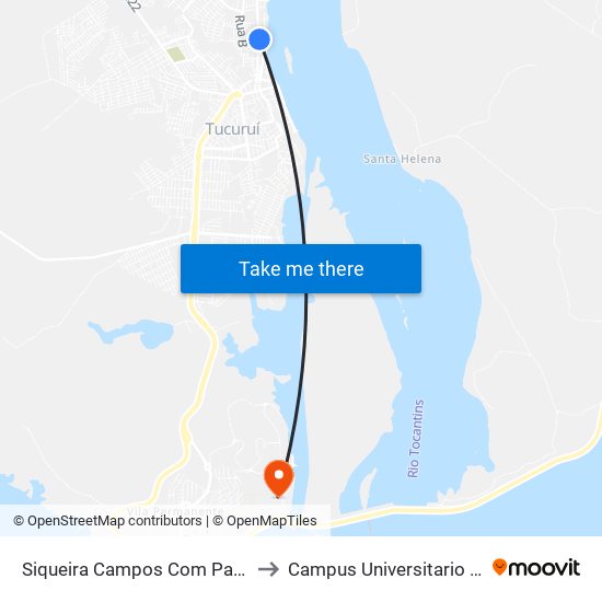 Siqueira Campos Com Pass. F | Sentido Norte to Campus Universitario De Tucuruí (Ufpa) map