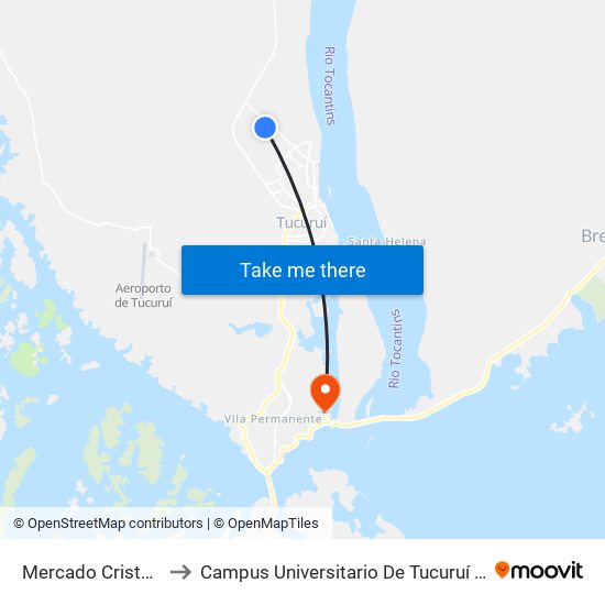 Mercado Cristo Rei to Campus Universitario De Tucuruí (Ufpa) map