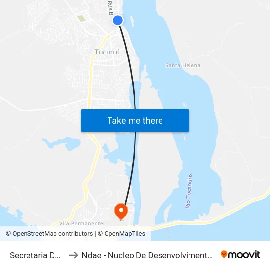 Secretaria De Educação to Ndae - Nucleo De Desenvolvimento Amazônico Engenharia map