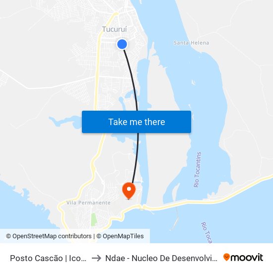 Posto Cascão | Icoaraci Com Benevides to Ndae - Nucleo De Desenvolvimento Amazônico Engenharia map