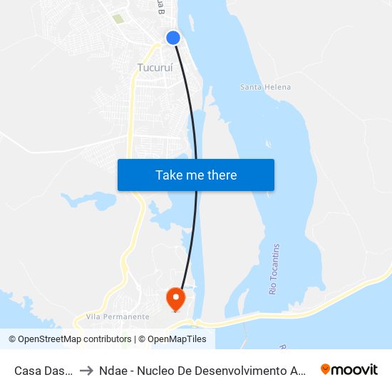 Casa Das Redes to Ndae - Nucleo De Desenvolvimento Amazônico Engenharia map