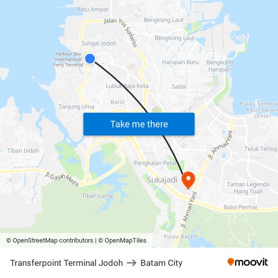 Transferpoint Terminal Jodoh to Batam City map