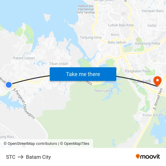 STC to Batam City map