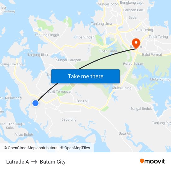 Latrade A to Batam City map