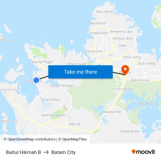 Baitul Hikmah B to Batam City map