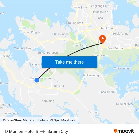 D Merlion Hotel B to Batam City map