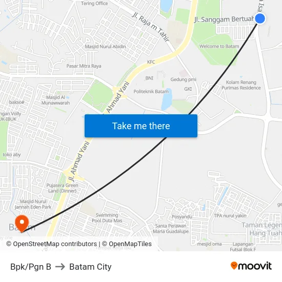 Bpk/Pgn B to Batam City map