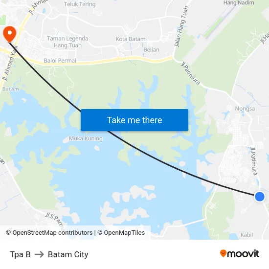 Tpa B to Batam City map