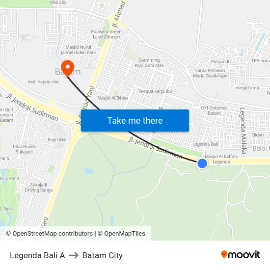 Legenda Bali A to Batam City map