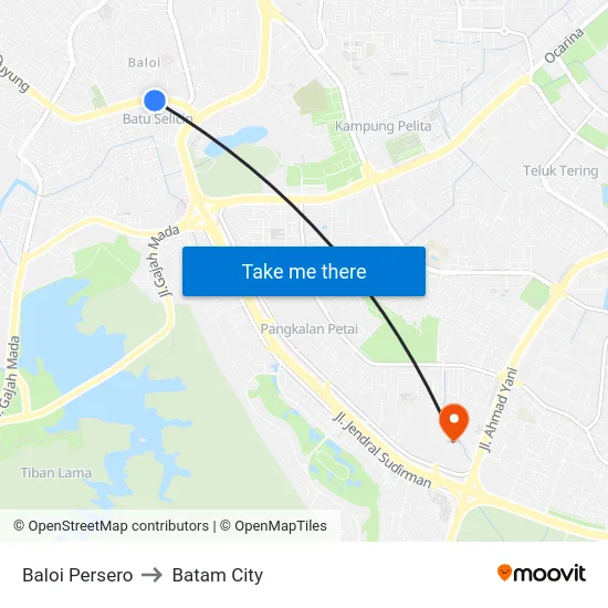 Baloi Persero to Batam City map