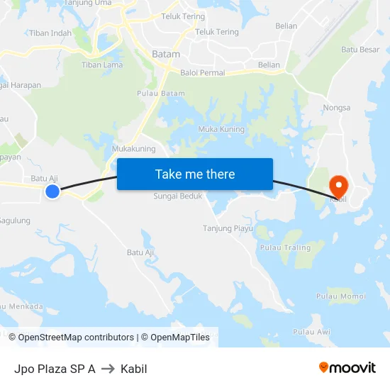 Jpo Plaza SP A to Kabil map