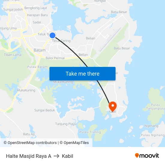Halte Masjid Raya A to Kabil map