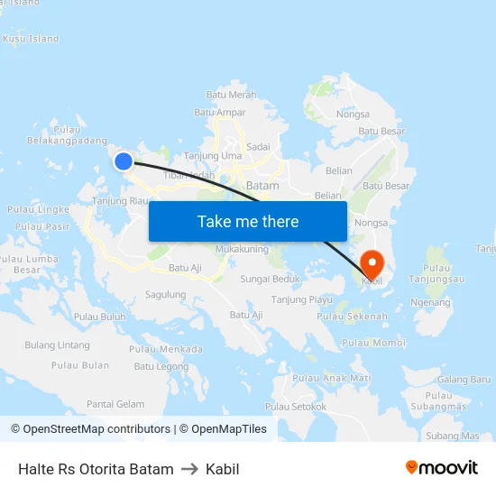 Halte Rs Otorita Batam to Kabil map