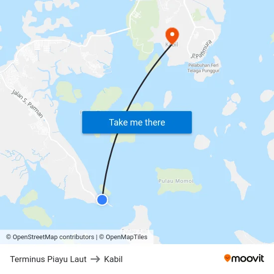 Terminus Piayu Laut to Kabil map