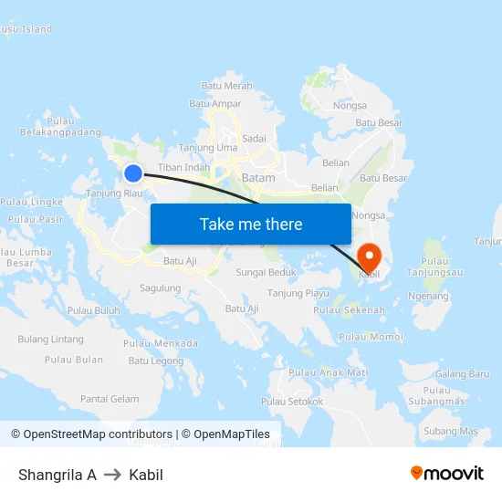 Shangrila A to Kabil map