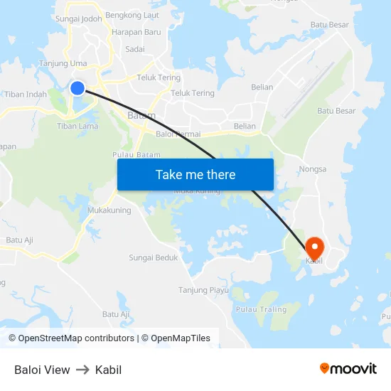 Baloi View to Kabil map