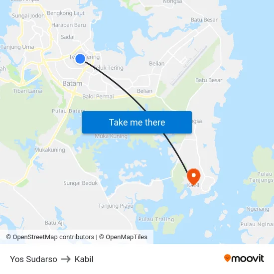Yos Sudarso to Kabil map