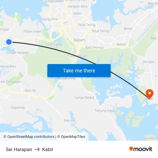 Sei Harapan to Kabil map