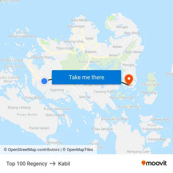 Top 100 Regency to Kabil map