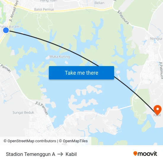 Stadion Temenggun A to Kabil map