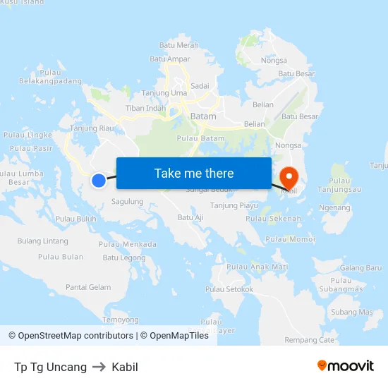 Tp Tg Uncang to Kabil map