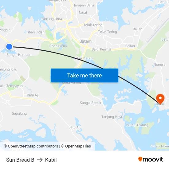 Sun Bread B to Kabil map