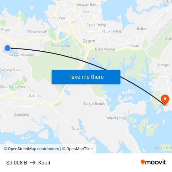 Sd 008 B to Kabil map