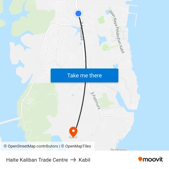 Halte Kaliban Trade Centre to Kabil map