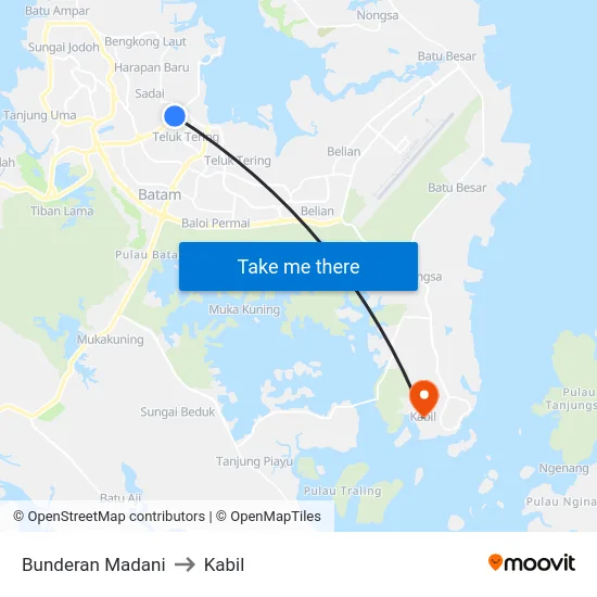 Bunderan Madani to Kabil map