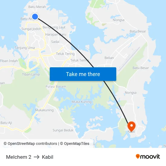 Melchem 2 to Kabil map