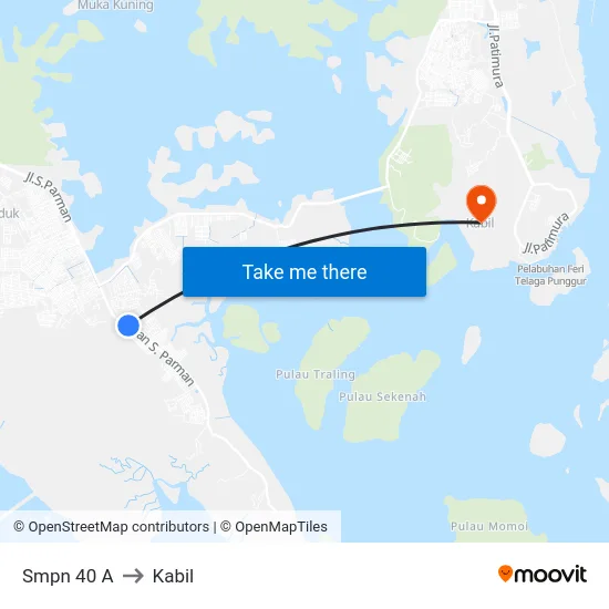 Smpn 40 A to Kabil map