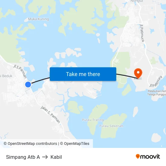 Simpang Atb A to Kabil map