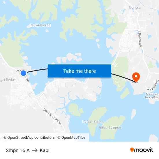 Smpn 16 A to Kabil map