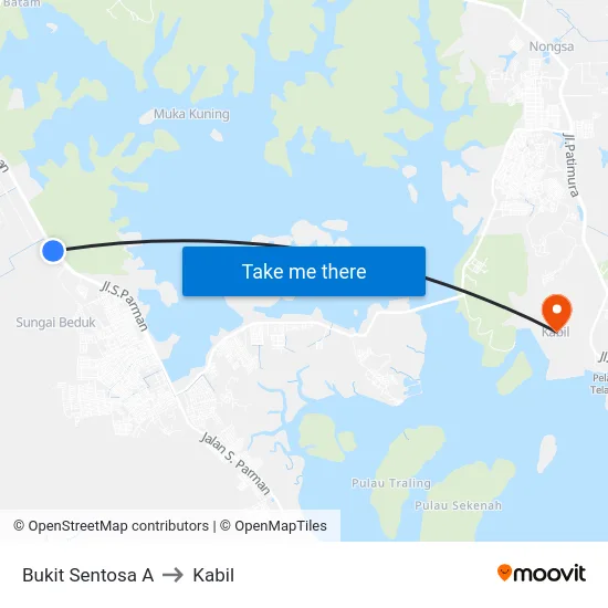 Bukit Sentosa A to Kabil map