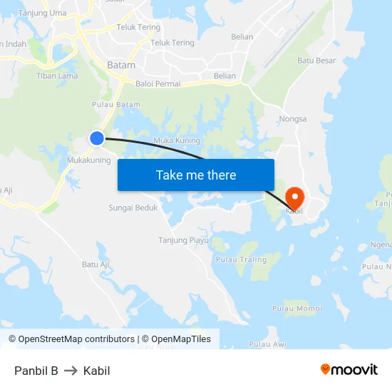 Panbil B to Kabil map