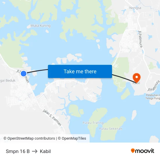 Smpn 16 B to Kabil map