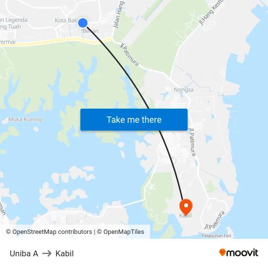 Uniba A to Kabil map