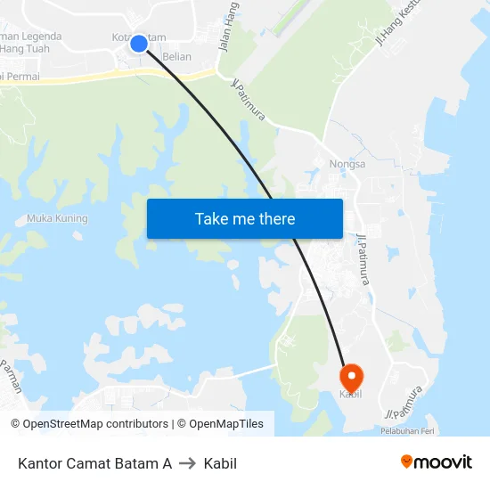 Kantor Camat Batam A to Kabil map