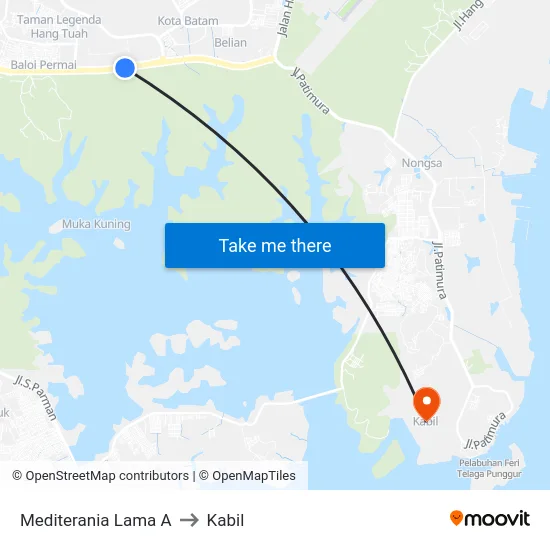 Mediterania Lama A to Kabil map