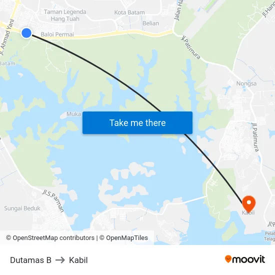 Dutamas B to Kabil map