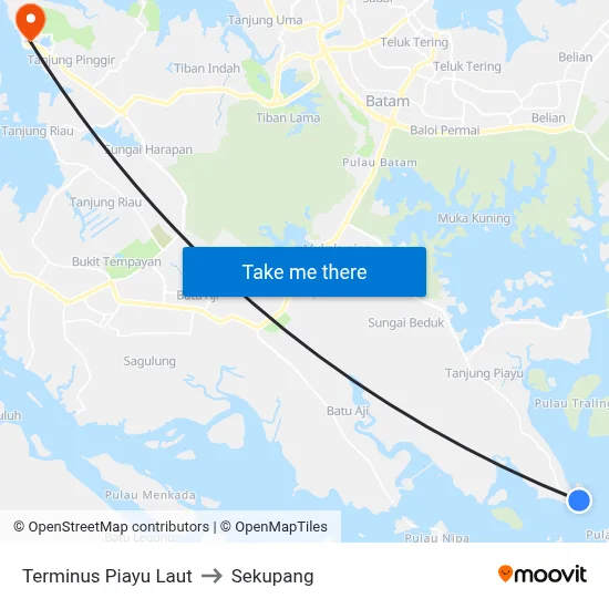 Terminus Piayu Laut to Sekupang map