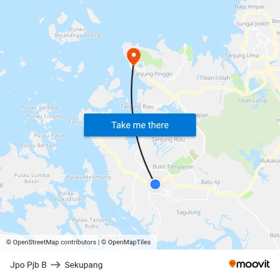 Jpo Pjb B to Sekupang map