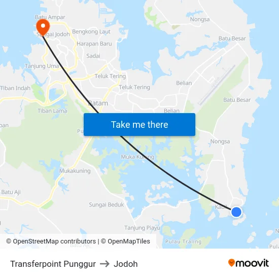 Transferpoint Punggur to Jodoh map