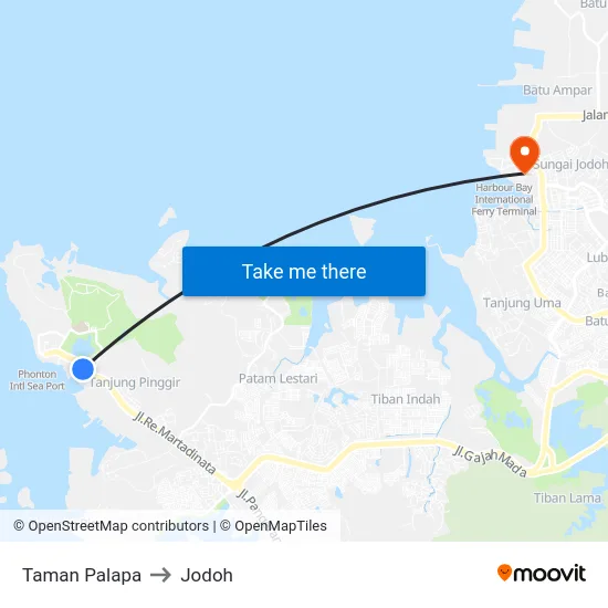 Taman Palapa to Jodoh map